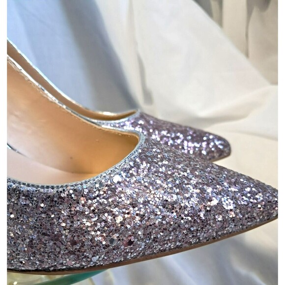 Marc Fisher Garicky Glitter Pointed Toe Heels Silver Pink Ombre Size 8 - Picture 5 of 10